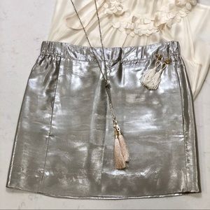 J. Crew Metallic Silk Mini Skirt